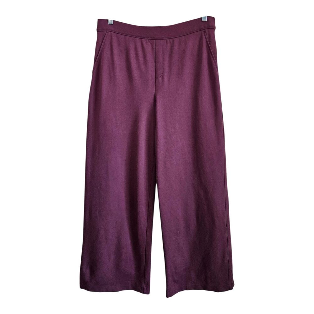 SPANX Women's Petite XL XLP Perfect Fit Ponte Pants Wide Leg Smooth Wine 32 x 30
